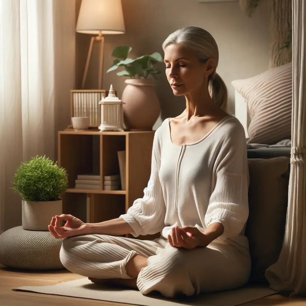 요가를 하고있는 여성