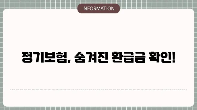 정기보험 해지환급금