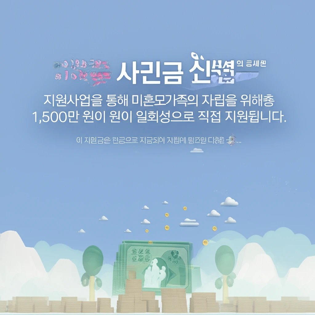 2025 광명시 미혼모 자립 지원금 ..