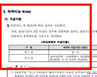 2026년 공무원 여비규정 숙박비 교통비