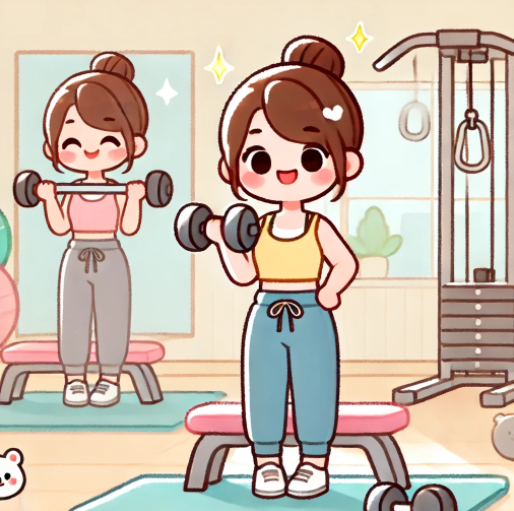 여자 운동초보 그림