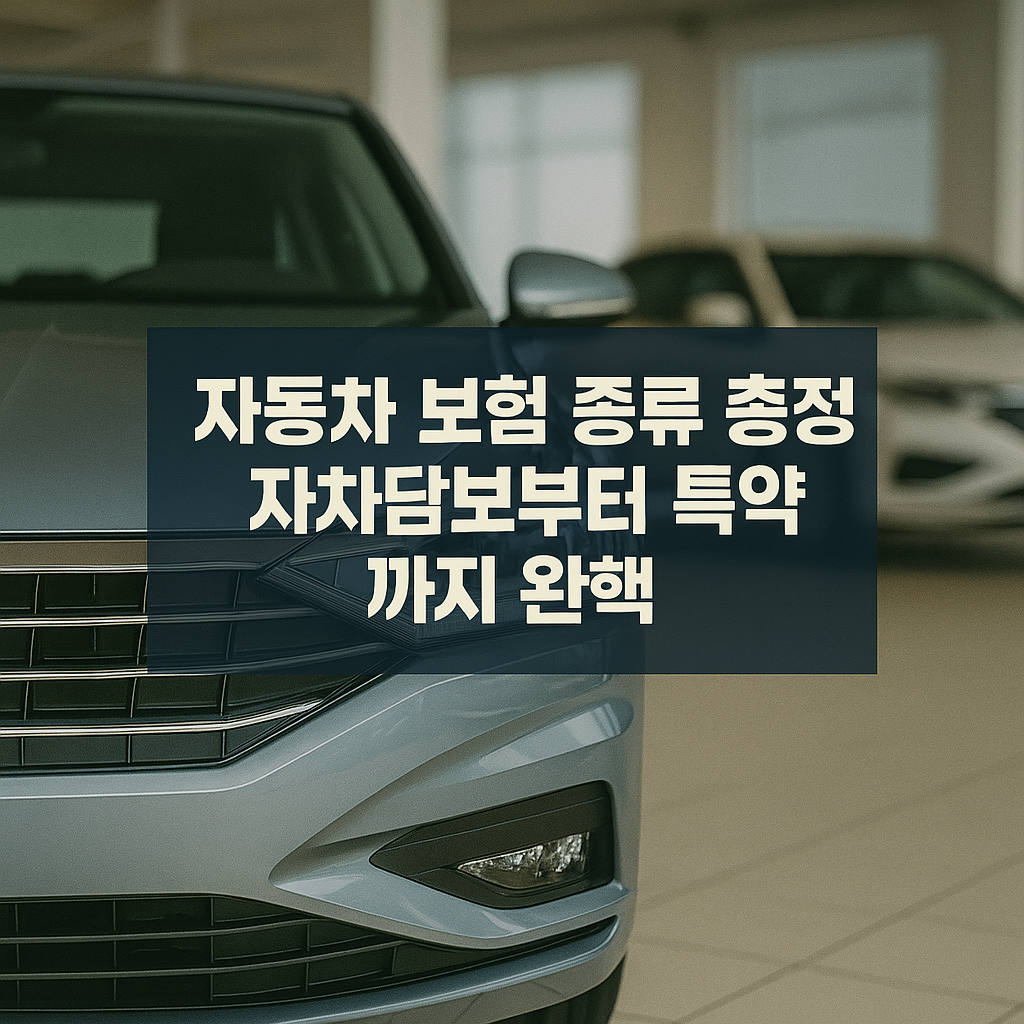 자동차 보험 종류 총정리: 자차담보부터 특약까지 완벽 이해