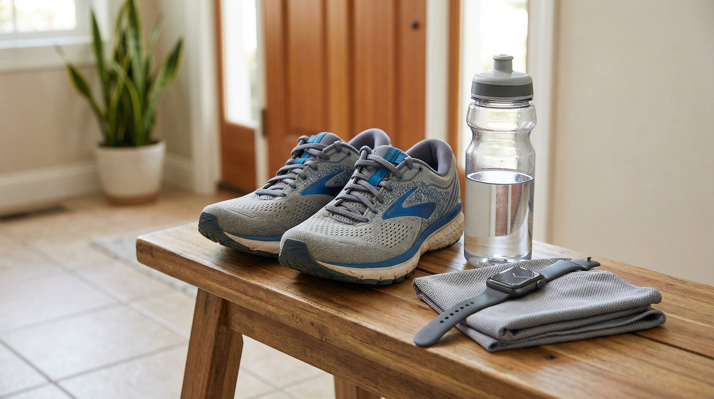 혈당계와 운동화를 함께 보여주는 식후 운동 이미지