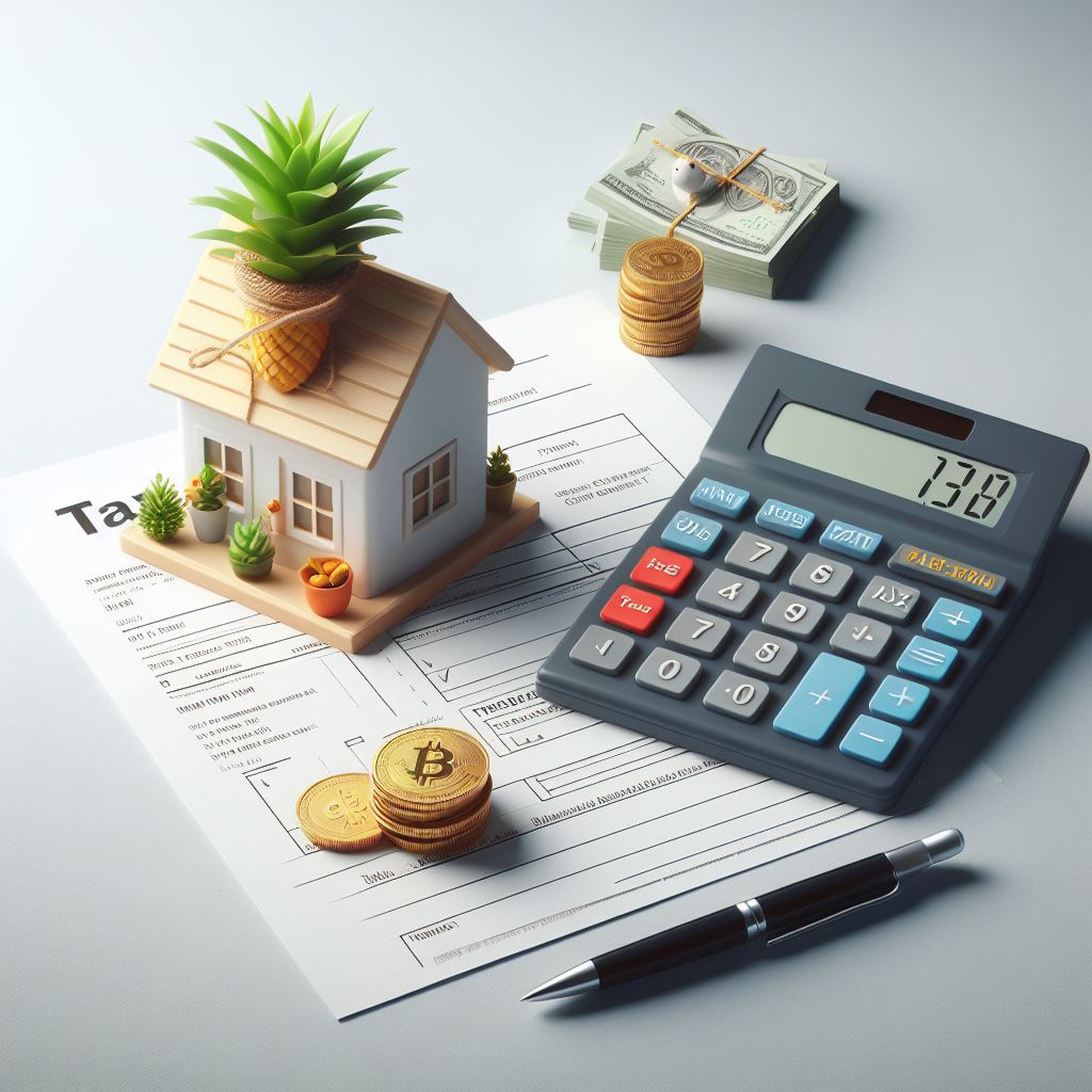 집 모형과 계산기