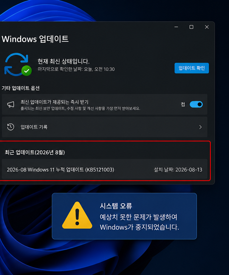 업데이트 어레