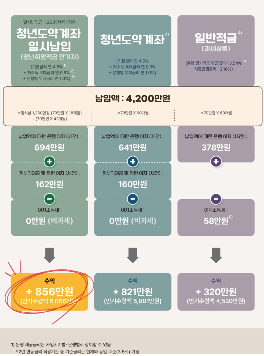 청년도약계좌 가입 효과를 나타내는 표