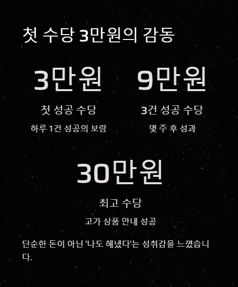 첫 수당 3만원의 감동