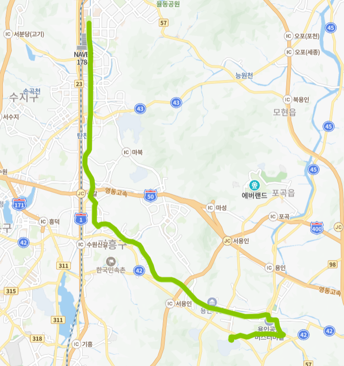 성남-용인-820번-버스-노선-지도