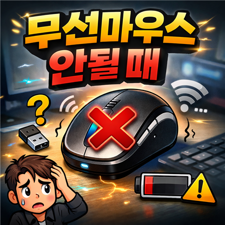 무선 마우스 안될때