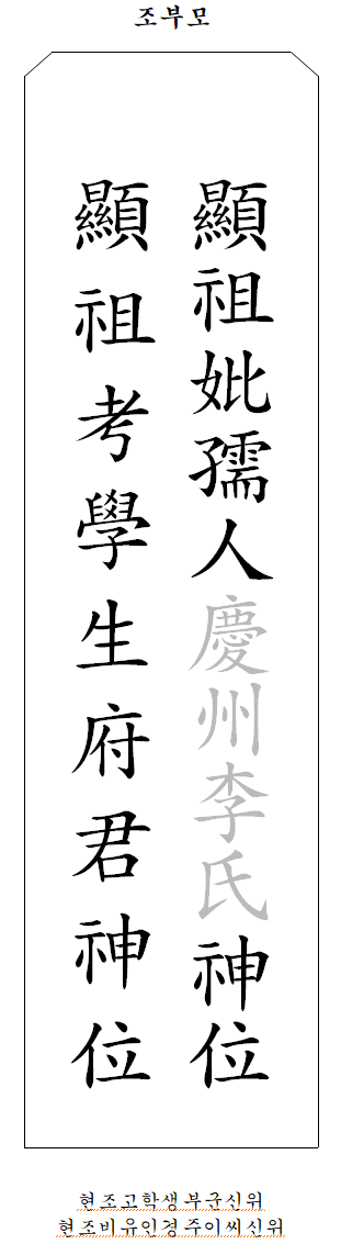 조부모님 지방 양식