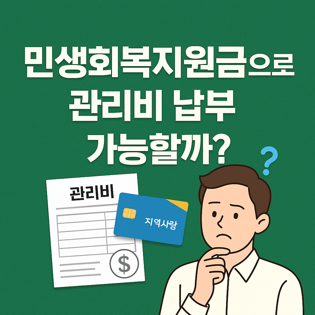 민생회복지원금으로 관리비 납부 가능한가?