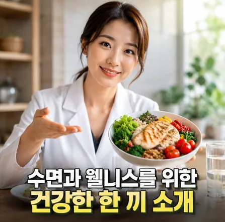 수면과 웰니스를 위한 건강한 한 끼 소개하는 모습