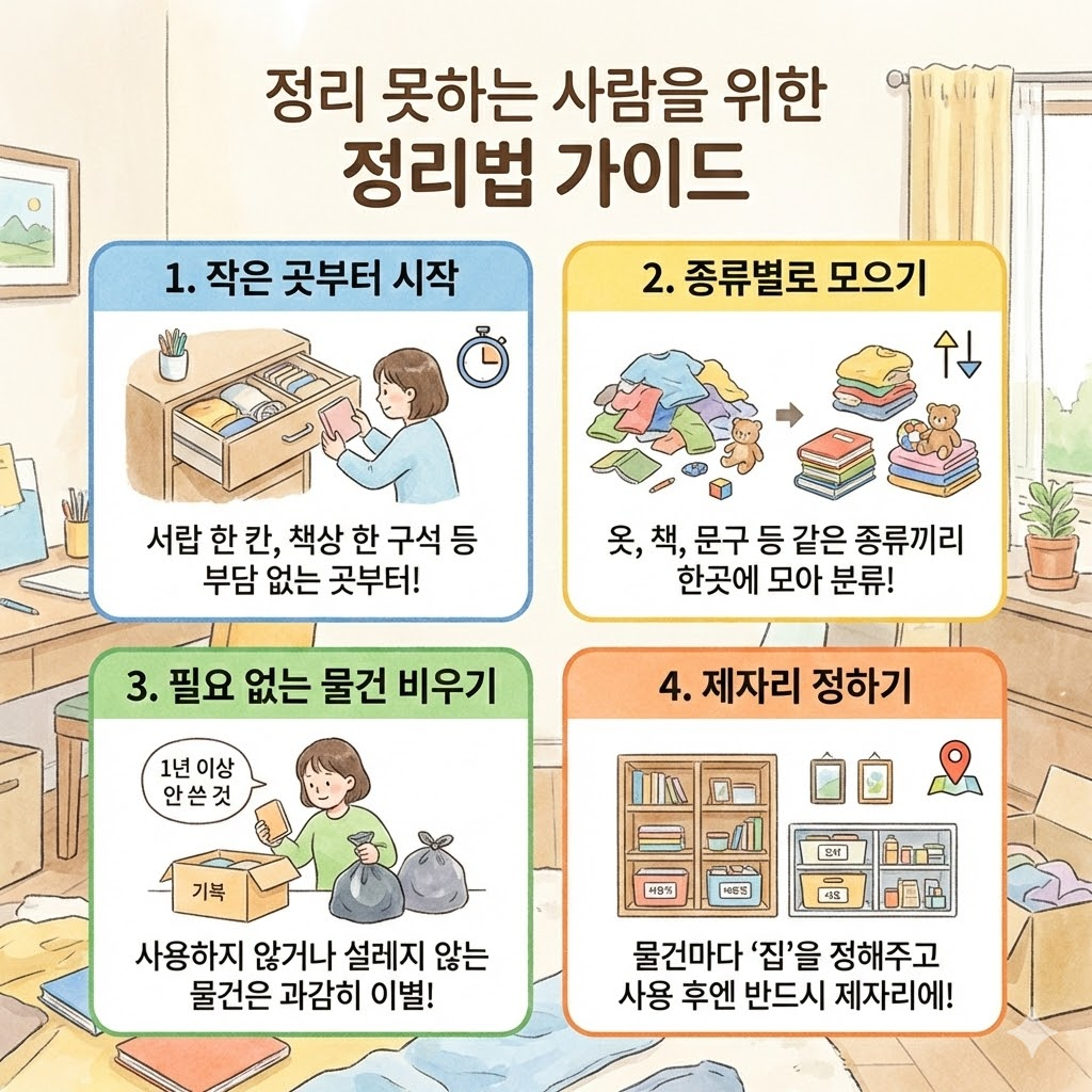 정리 못하는 사람을 위한 정리법 가이드
