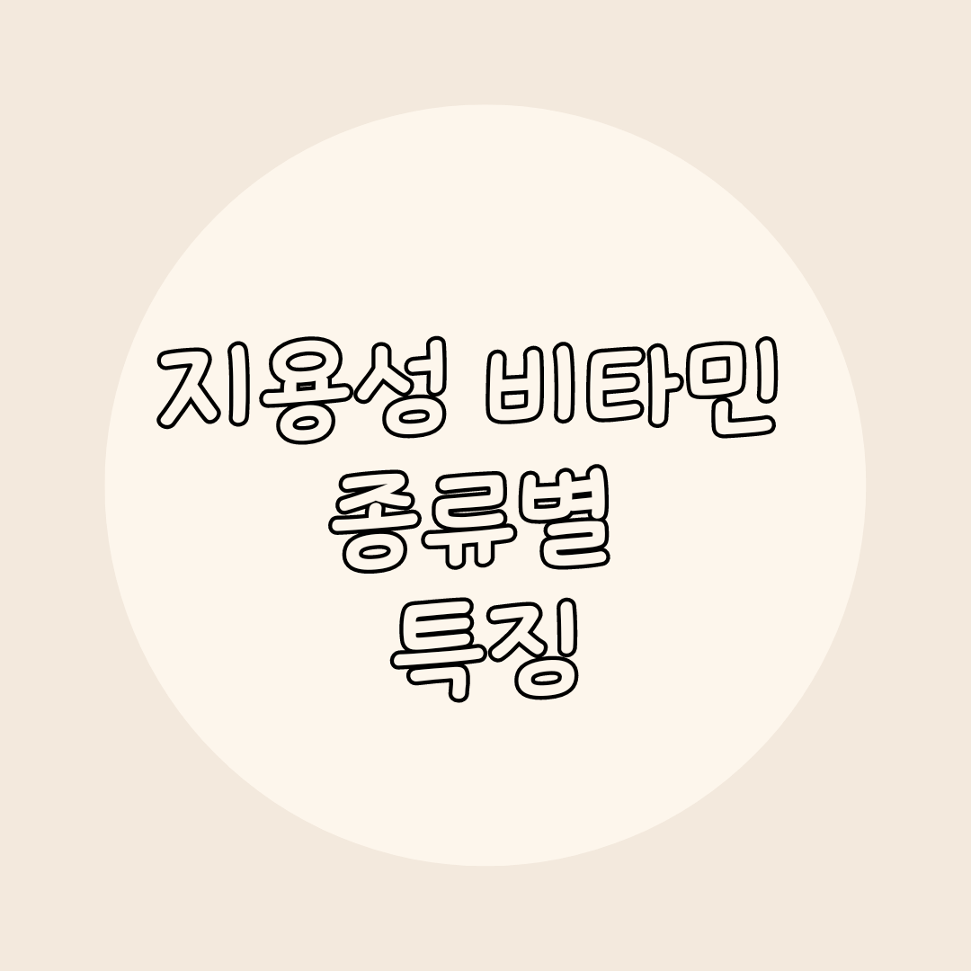 지용성 비타민 종류