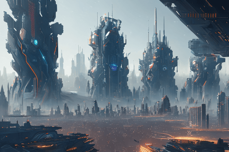 Playground AI로 생성한 그림(1) - 미래 도시