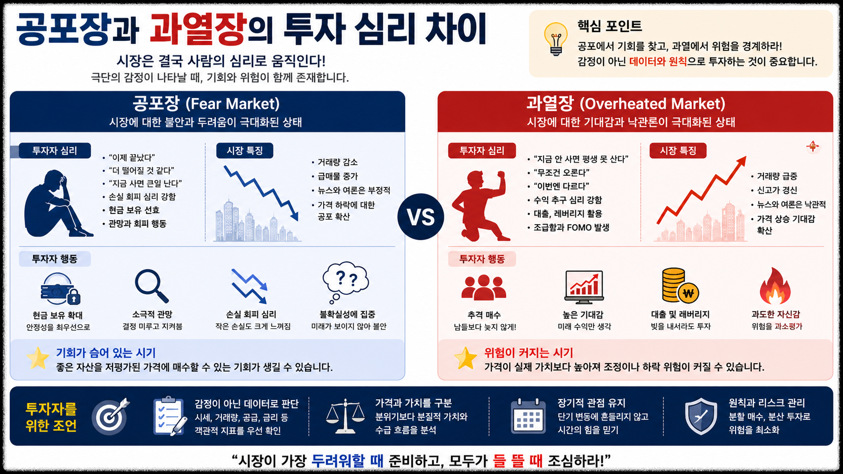 공포장과 과열장의 투자 심리 차이