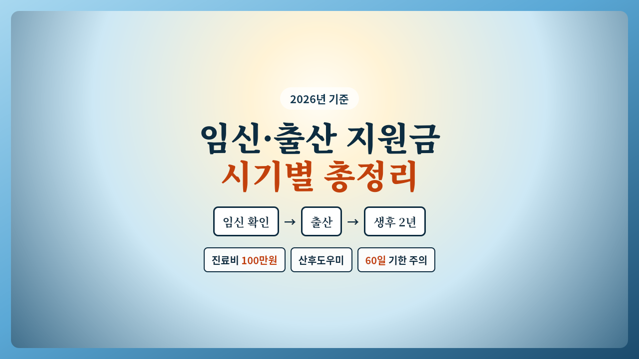 임신·출산 지원금 시기별 정리, 임신 확인부터 생후 2년까지 신청 순서 안내