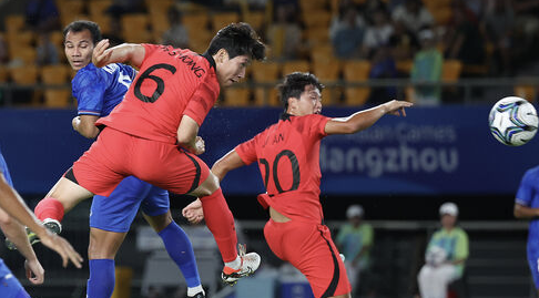 남자 축구 대표임 경기 모습