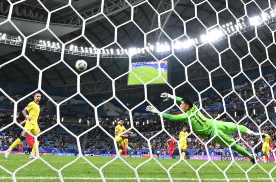 카타르 월드컵- 말레이시아의 골망을 흔드는 요르단 골인공
