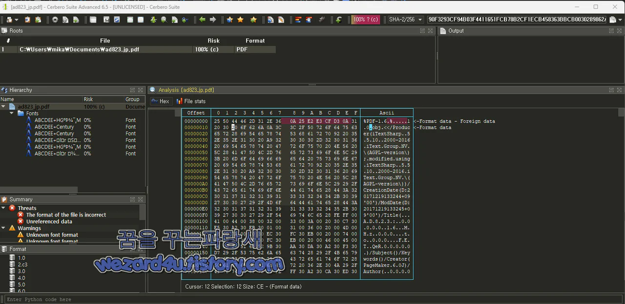 정상적인 PDF 파일 헤더