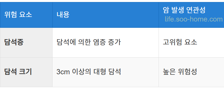 담석증과 담낭암의 연관성