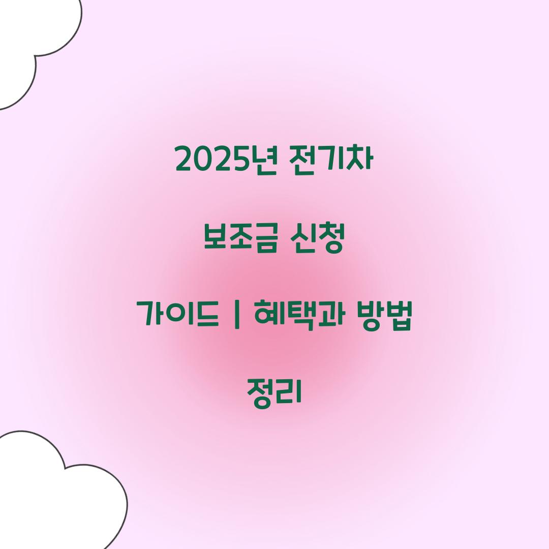 2025년 전기차 보조금 신청