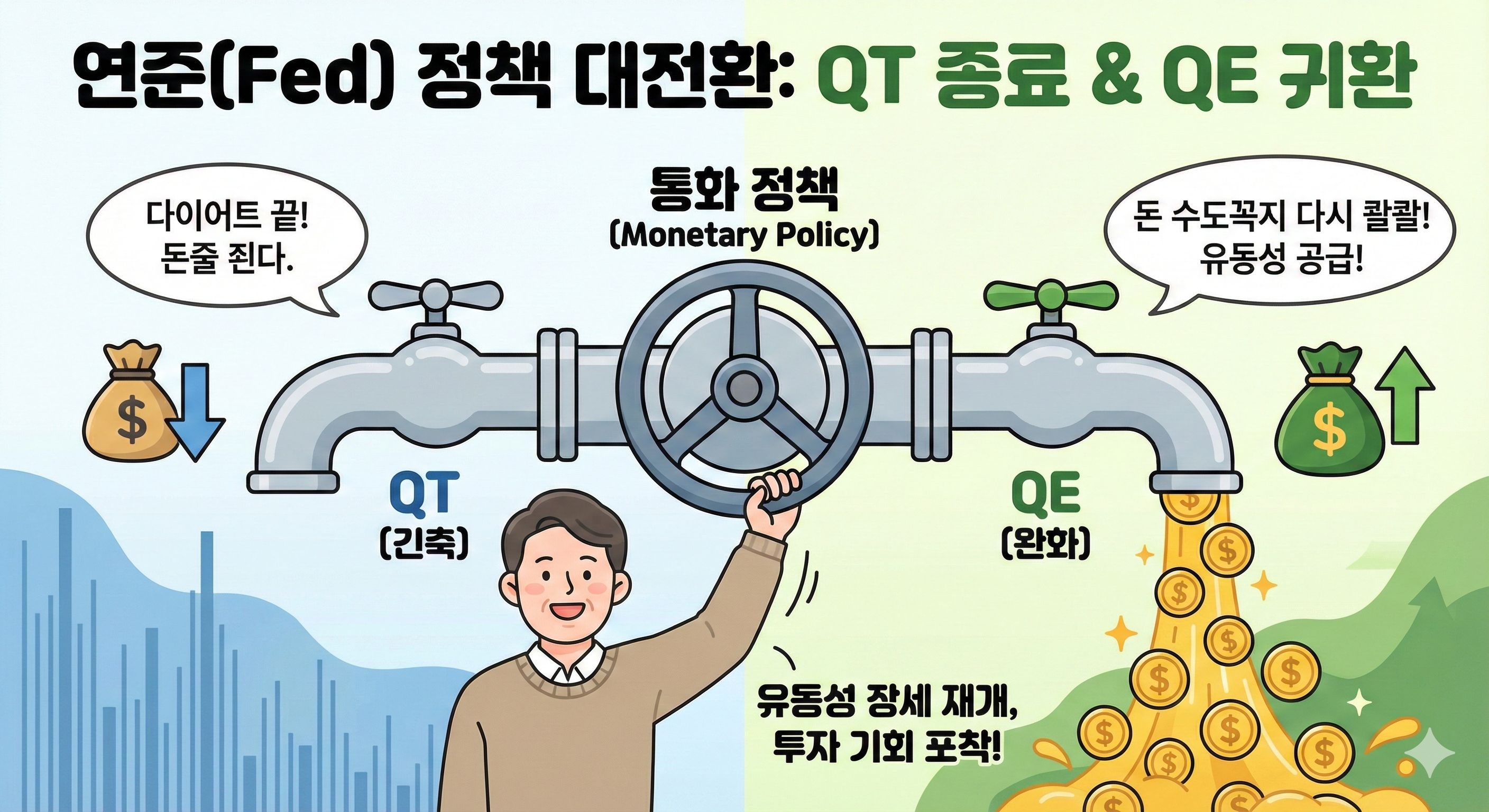 연준정책 대전환 QT종료QE귀환