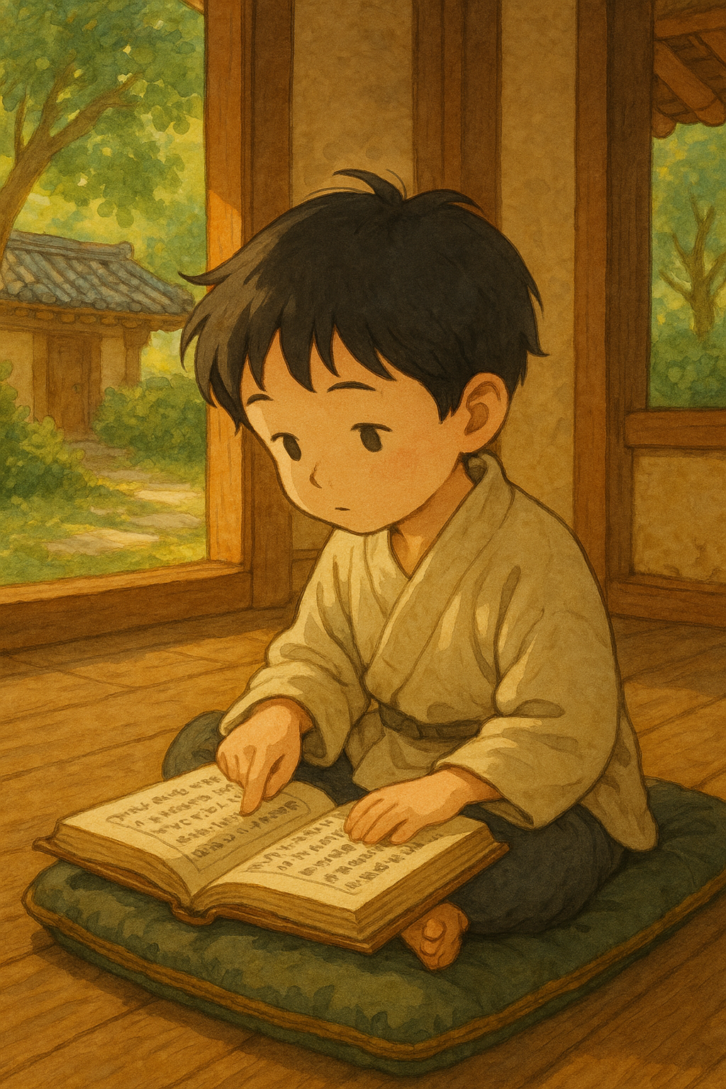 조용한 환경에서 학문에 몰두하는 어린아이 &ndash; 배움의 시기와 성리학의 보호 철학