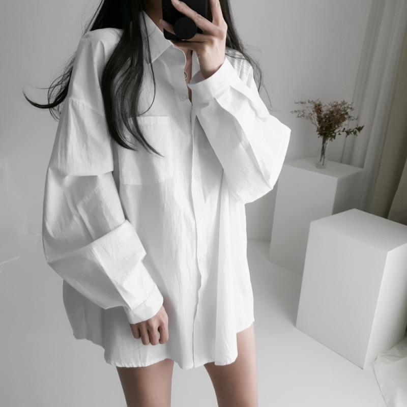 남친셔츠 오버핏 셔츠 여성 롱 루즈핏 박시 빅사이즈 남녀공용 셔츠 남방