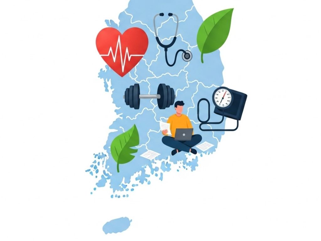각 지자체의 건강 프로그램 운영 현황을 나타낸 일러스트 지도