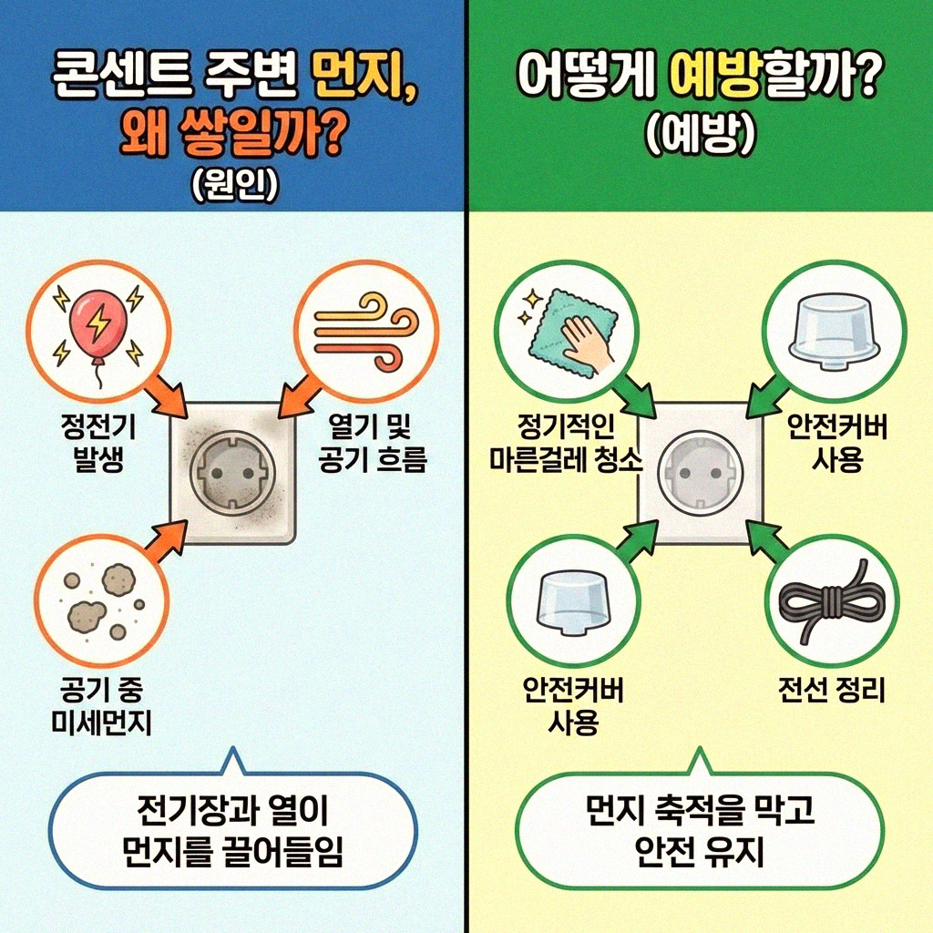 깨끗한 집 만들기 콘센트 주변 먼지 청소 완벽 가이드