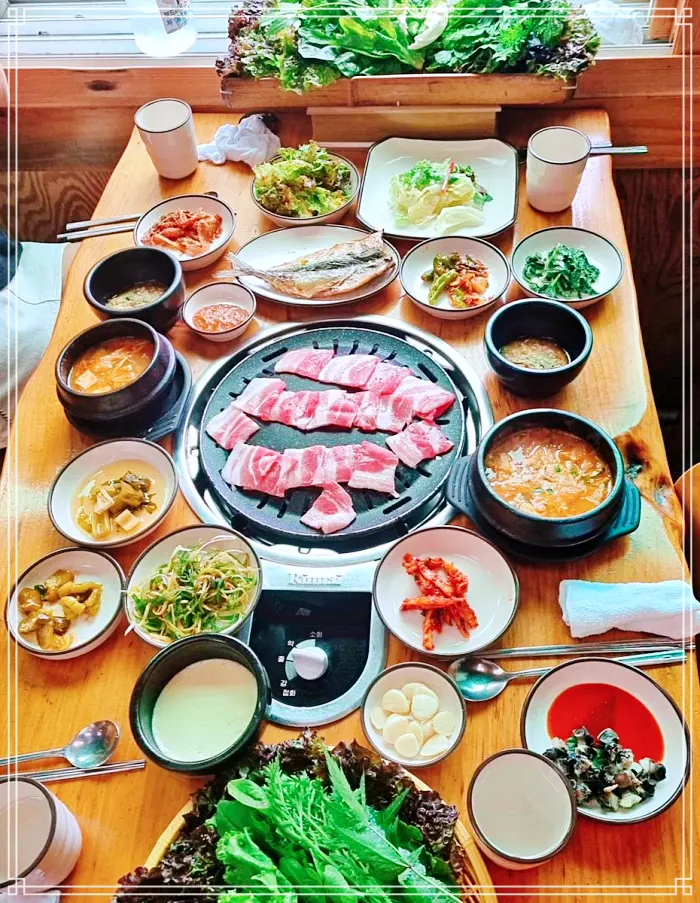 시흥 물왕저수지 맛집 삼겹살 쌈밥정식, 된장찌개, 고등어 구이
