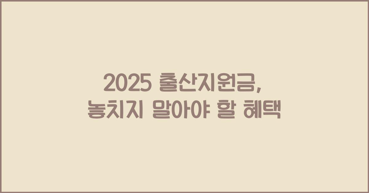 2025 출산지원금