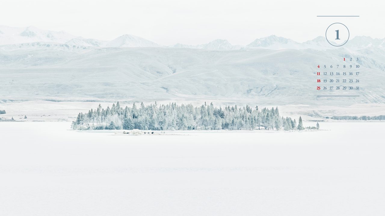 01 눈 풍경 A - 2026년1월 달력배경화면