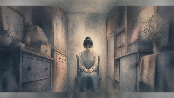 혼자 숨 쉴 공간이 사라질 때 마음은 조용히 닫힌다에 관한 그림입니다.