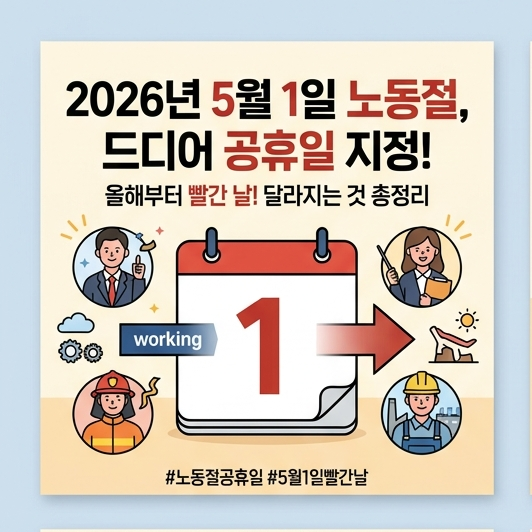 2026년 5월 1일 노동절 공휴일 지정, 무엇이 달라지나요