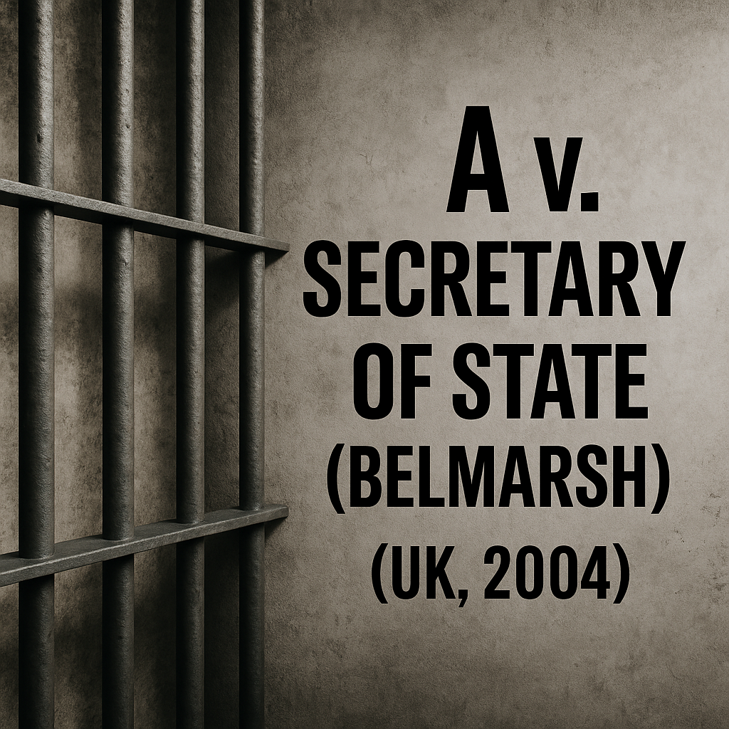 A v. Secretary of State (Belmarsh, 2004): 인권과 국가안보의 충돌