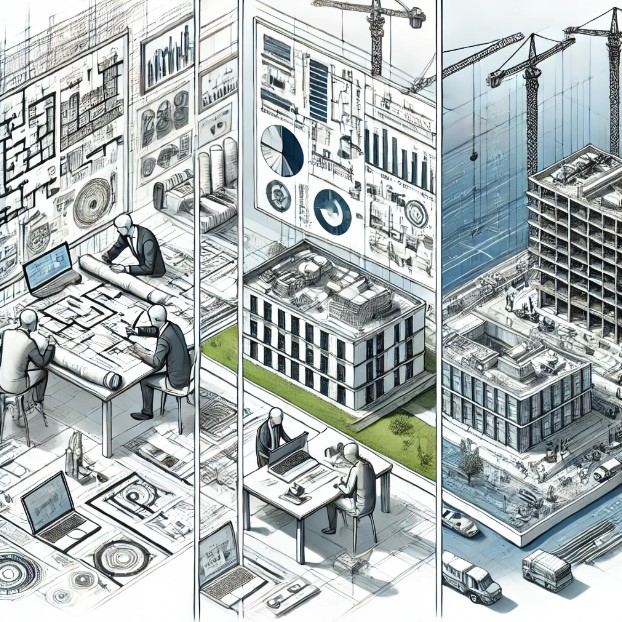 단계별 건축 완성 이미지(설계부터 시공까지)