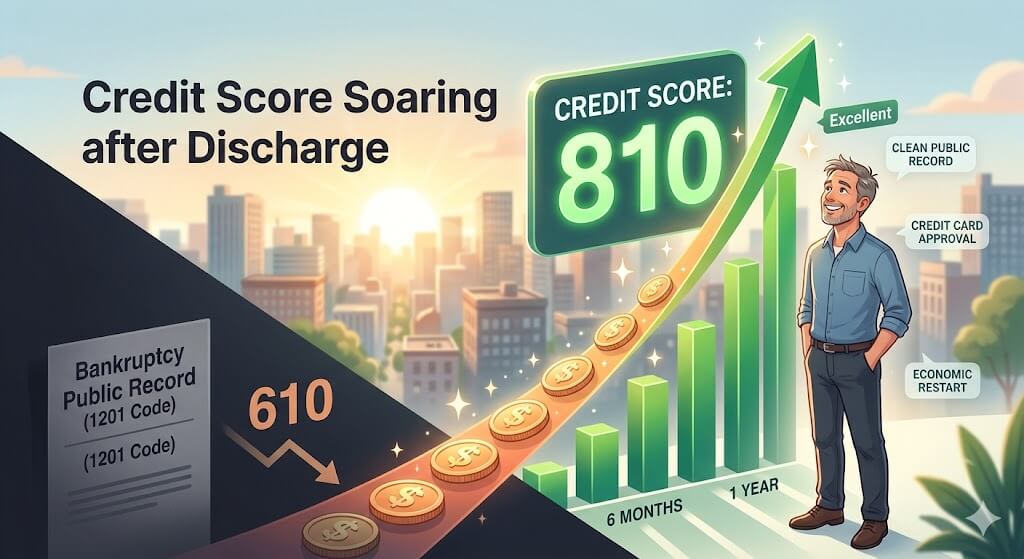 개인파산 면책 후 신용점수 상승 이미지