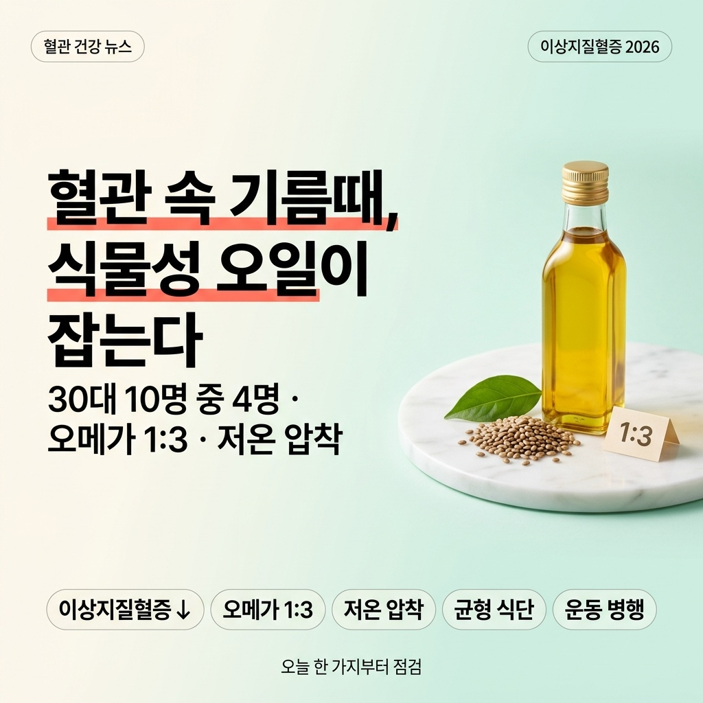 성인 5명 중 2명 ‘고지혈증’ 위험… 혈관 속 기름때 잡는 식물성 오일