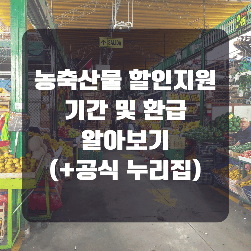 농축산물 할인지원 온누리상품권 환급 기간 및 누리집