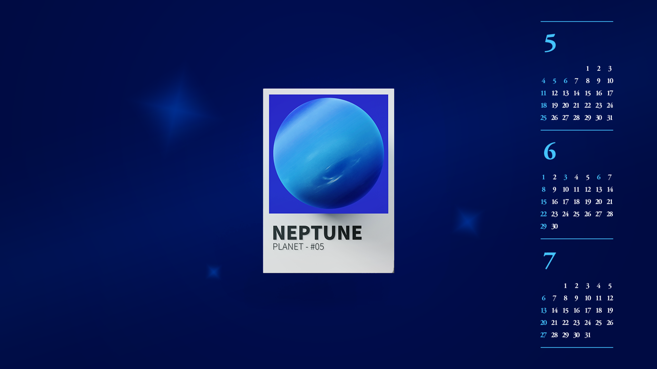 16 해왕성 3D B - 2025년6월 노트북배경화면