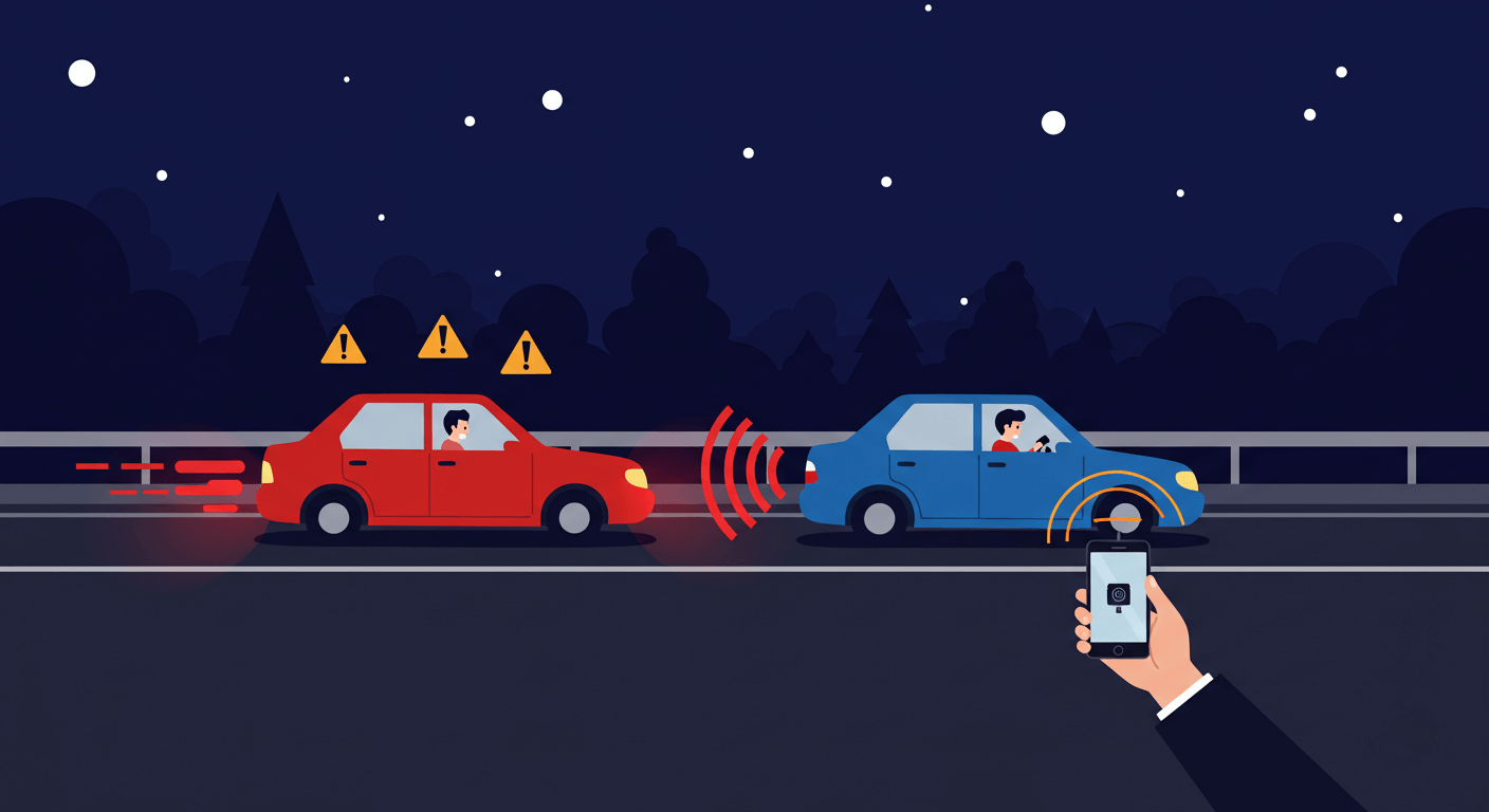 도로 위 보복운전, 고의 사고 유도에도 침착하게 대응