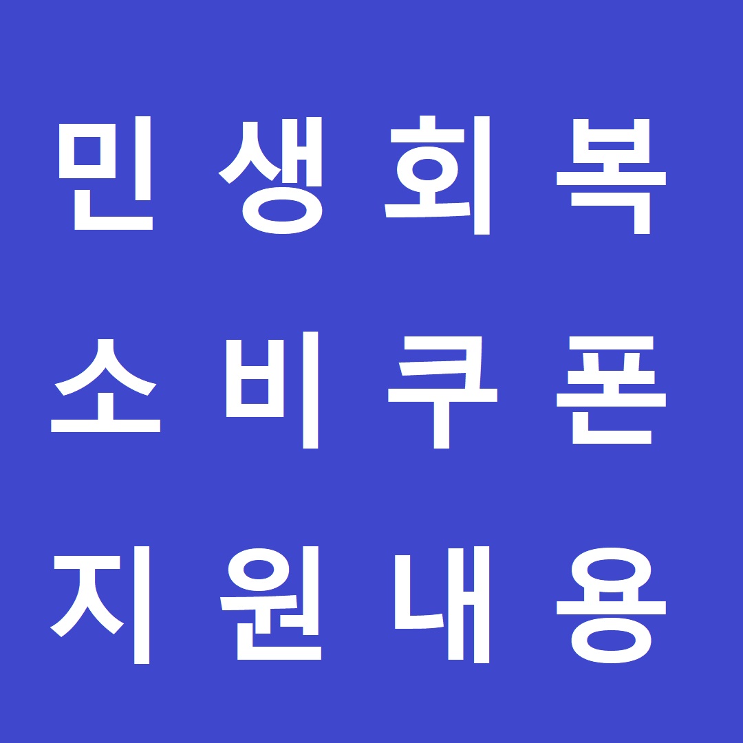 민생회복 소비쿠폰 지원 내용