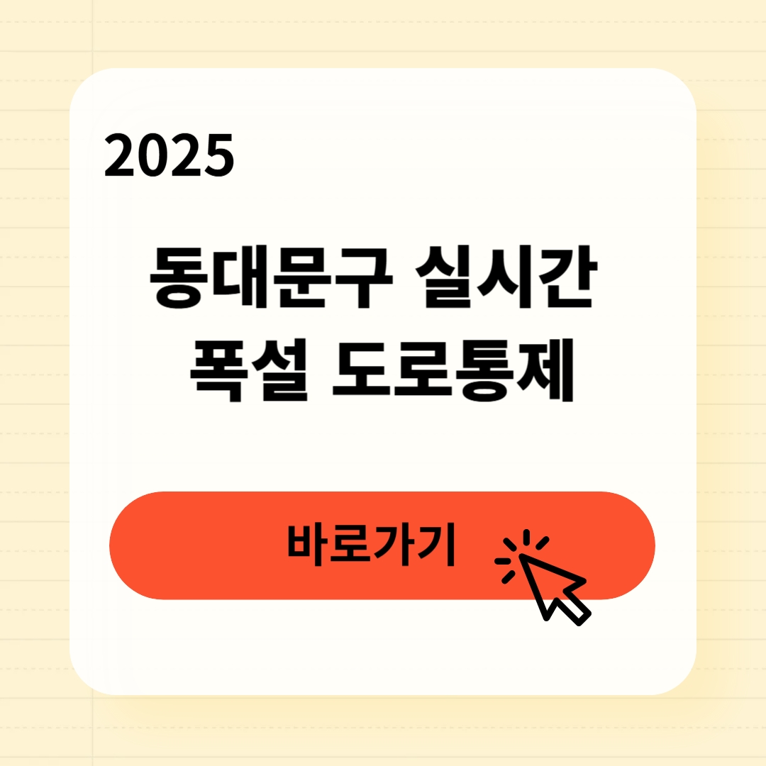 동대문구 폭설 도로통제 실시간 확인