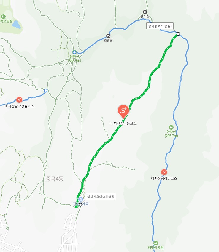 아차산 등산코스 소요시간 주차정보