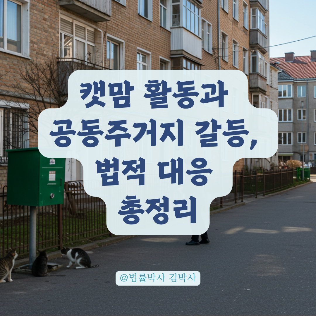 캣맘 활동, 법적으로 어디까지 가능한가? 공동주거지 갈등 해법.