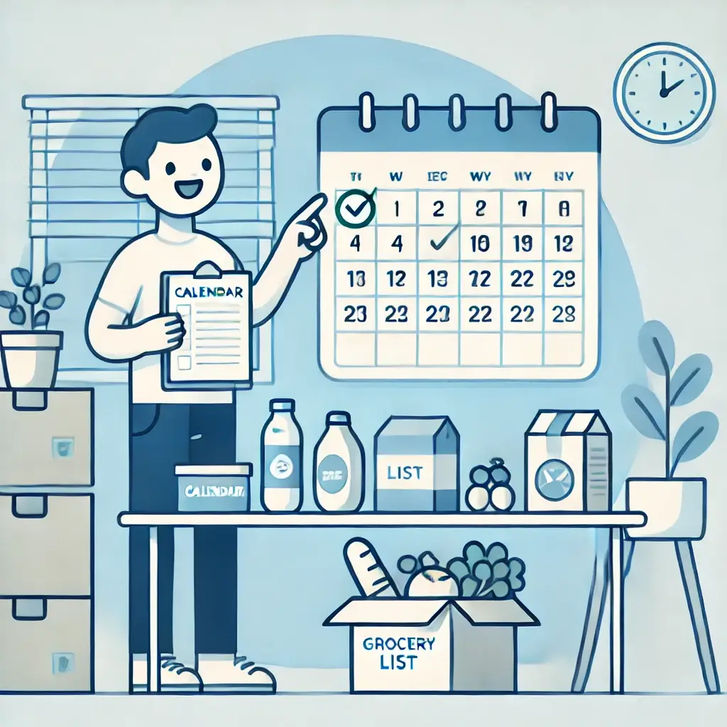 이사 전 음식 소비 계획을 세우는 사람.