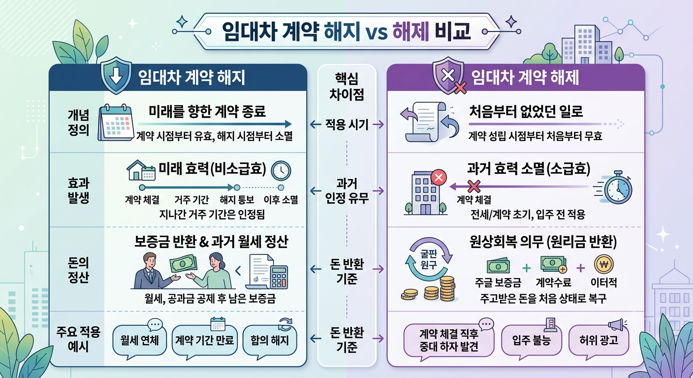 가짜 광고에 속았다면? 임대차 계약 해지 vs 해제 뭘까? 처음부터 없던 일로. .