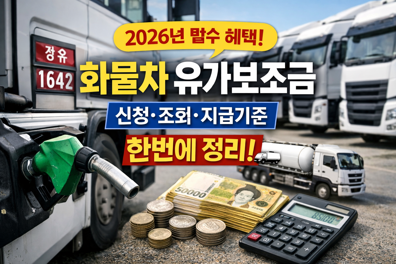 2026 화물차 유가보조금 총정리 신청방법·지급기준·조회까지 한 번에!